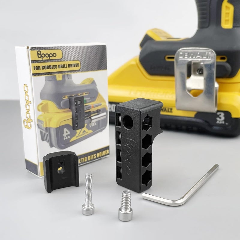 BPOPO Magnetic 1/4-Inch Hex Bit Holders Fit for Dewalt Wrox Cordless Impacts Screwdrivers,Powerful Magnet Drill Bit Holster Sleeve Organizer, Hex Screw Bit Storage on side of Power Drill,Left Side - Image 5